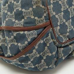 Celine Blue/Brown Macadam Denim and Leather Bittersweet Hobo