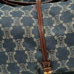Celine Blue/Brown Macadam Denim and Leather Bittersweet Hobo
