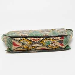 Celine Multicolor Python Clutch On Chain