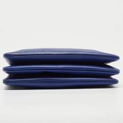 Pre Owned Celine Navy Blue Leather Trio Crossbody Bag