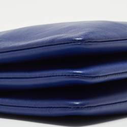 Pre Owned Celine Navy Blue Leather Trio Crossbody Bag