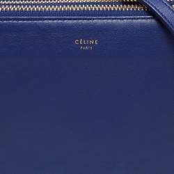 Pre Owned Celine Navy Blue Leather Trio Crossbody Bag