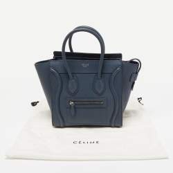 مملوكة مسبقًا Celine Teal Blue Leather Micro Luggage Tote