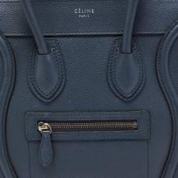 مملوكة مسبقًا Celine Teal Blue Leather Micro Luggage Tote