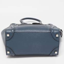 مملوكة مسبقًا Celine Teal Blue Leather Micro Luggage Tote