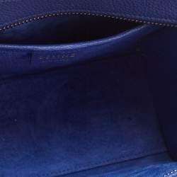 Pre Owned Celine Blue Grain Leather Nano Luggage Tote