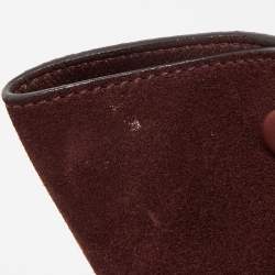 Pre Owned Celine Dark Red Leather and Suede Medium Trapeze Top Handle Bag