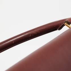 Pre Owned Celine Dark Red Leather and Suede Medium Trapeze Top Handle Bag