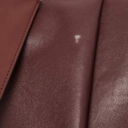 Pre Owned Celine Dark Red Leather and Suede Medium Trapeze Top Handle Bag