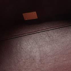 Pre Owned Celine Dark Red Leather and Suede Medium Trapeze Top Handle Bag