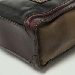 Pre Owned Celine Tri Color Leather Nano Luggage Tote