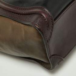 Pre Owned Celine Tri Color Leather Nano Luggage Tote