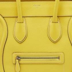 Celine Yellow Leather Mini Luggage Tote