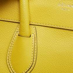 Pre Owned Celine Yellow Leather Mini Luggage Tote