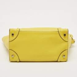 Pre Owned Celine Yellow Leather Mini Luggage Tote