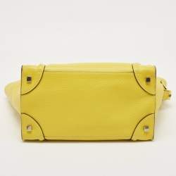 Celine Yellow Leather Mini Luggage Tote