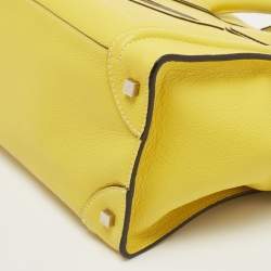 Pre Owned Celine Yellow Leather Mini Luggage Tote