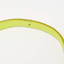 Pre Owned Celine Neon Green Python Medium Classic Box Shoulder Bag