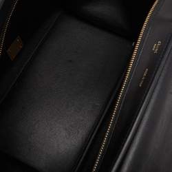 Pre Owned Celine Black Leather,Croc Embossed and Suede Large Trapeze Bag