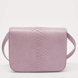 Pre Owned Celine Lilac Python Medium Classic Box Bag