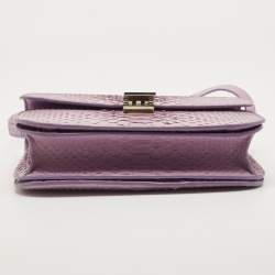 Pre Owned Celine Lilac Python Medium Classic Box Bag