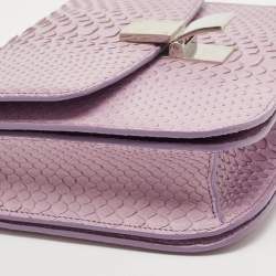Pre Owned Celine Lilac Python Medium Classic Box Bag