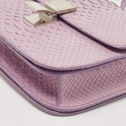 Pre Owned Celine Lilac Python Medium Classic Box Bag