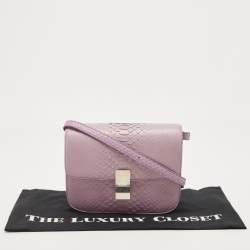 Pre Owned Celine Lilac Python Medium Classic Box Bag