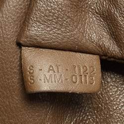 Pre Owned Celine brown/Beige Leather and Canvas Mini Luggage Tote