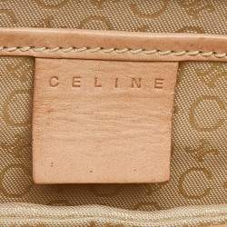 Pre Owned Celine Beige/Tan Macadam Suede and Leather Vintage Flap Bag