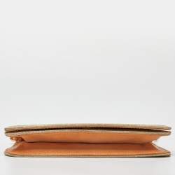 Pre Owned Celine Beige/Tan Macadam Suede and Leather Vintage Flap Bag