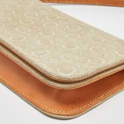 Pre Owned Celine Beige/Tan Macadam Suede and Leather Vintage Flap Bag