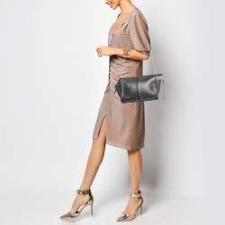Celine Black Leather Trifold Chain Clutch