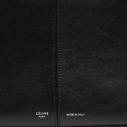 Celine Black Leather Trifold Chain Clutch