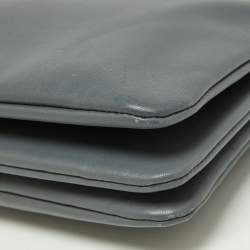 Pre Owned Celine Grey Leather Small Trio Crossbody Bag