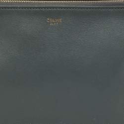 Pre Owned Celine Grey Leather Small Trio Crossbody Bag