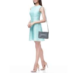 Pre Owned Celine Grey Leather Small Trio Crossbody Bag