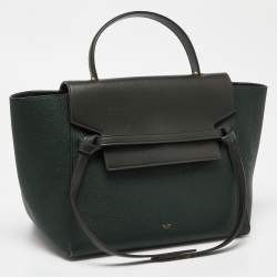 Pre Owned Celine Green Leather Mini Belt Top Handle Bag