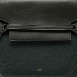 Pre Owned Celine Green Leather Mini Belt Top Handle Bag