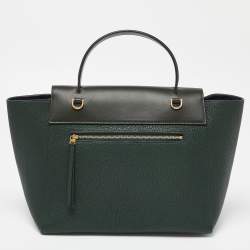 Pre Owned Celine Green Leather Mini Belt Top Handle Bag