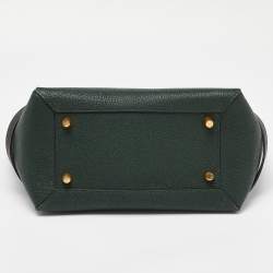 Pre Owned Celine Green Leather Mini Belt Top Handle Bag