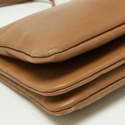 Pre Owned Celine Beige Leather Small Trio Crossbody Bag