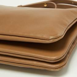 Pre Owned Celine Beige Leather Small Trio Crossbody Bag
