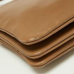 Pre Owned Celine Beige Leather Small Trio Crossbody Bag