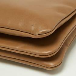 Pre Owned Celine Beige Leather Small Trio Crossbody Bag