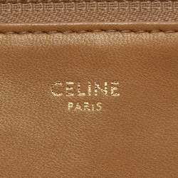Pre Owned Celine Beige Leather Small Trio Crossbody Bag