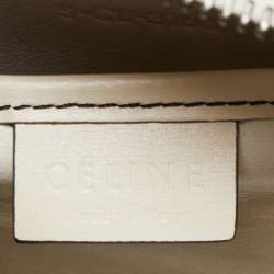 Pre Owned Céline White/Black Leather Nano Luggage Tote