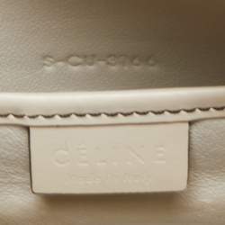 Pre Owned Céline White/Black Leather Nano Luggage Tote