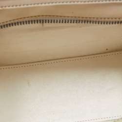 Pre Owned Céline White/Black Leather Nano Luggage Tote