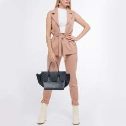 Pre Owned Celine Black Leather Mini Tie Tote